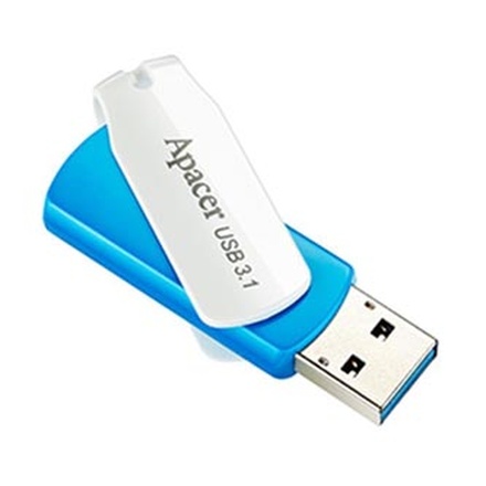 Papírenské zboží - Apacer USB flash disk, USB 3.0 (3.2 Gen 1), 64GB, AH357, modrý, AP64GAH357U-1, USB A, s o
