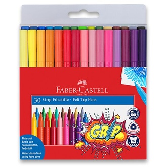 Papírenské zboží - Dětské fixy Faber-Castell 155335 Grip 30 barev