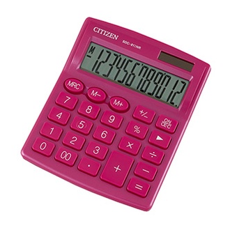 Papírenské zboží - Citizen kalkulačka SDC812NRPKE, růžová, stolní, dvanáctimístná, duální napájení