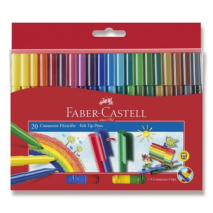 Papírenské zboží - Dětské fixy Faber-Castell 155520 Connector 20 barev