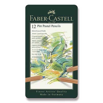 Papírenské zboží - Faber-Castell 112112 Pitt Pastell, plechová krabička 12 ks