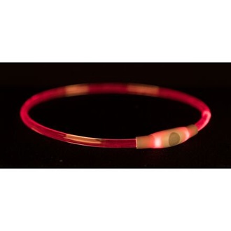 Papírenské zboží - Flash light ring USB, blikací obojek, červená L-XL: 65 cm/ o 8 mm