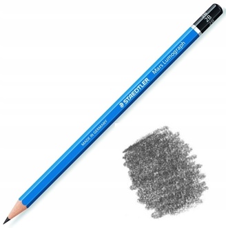 Papírenské zboží - Grafitová tužka "Mars Lumograph", 2B, šestihranná, STAEDTLER