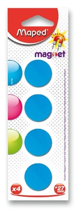 Papírenské zboží - Kulaté magnety Maped - průměr 27 mm - mix barev, 4 ks