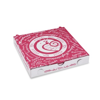 Papírenské zboží - Krabice na pizzu z vlnité lepenky 20 x 20 x 3 cm [100 ks]
