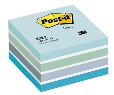 Papírenské zboží - Samolepící bloček, 76x76 mm, 450 lístků, 3M POSTIT, modrý