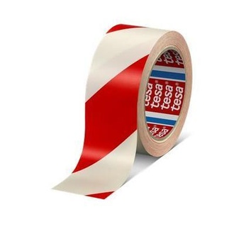 Papírenské zboží - Značkovací páska na podlahy "Professional", červená/bílá, 50 mm x 33 m, TESA