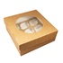 Papírenské zboží - ECO-Papierbox für Muffins 250x250x100 mm braun mit Fenster [25 Stück]