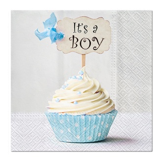 Papírenské zboží - Ubrousky PAW L 33x33 cm Blue Cupcake