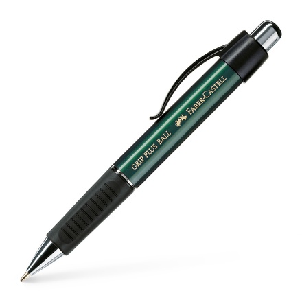 Papírenské zboží - Kuličkové pero Grip Plus Ball 1407 0.4mm, zelená met. Faber Castell 140700