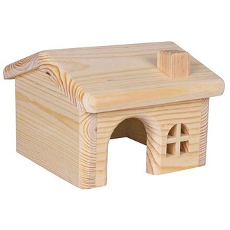 Papírenské zboží - Dř. domek se sedlovou střechou pro myši a křečky 15x11x15cm 