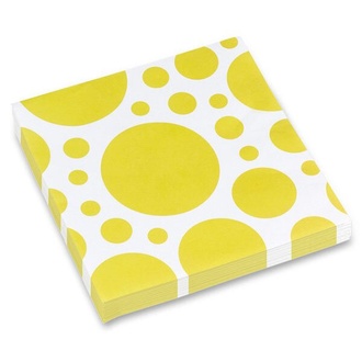 Papírenské zboží - Ubrousky Solid Color Dots žluté [20 ks]