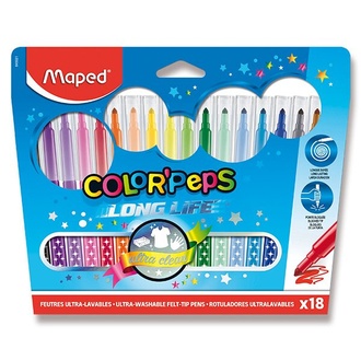 Papírenské zboží - Dětské fixy Maped Color´Peps Long Life, 18 barev