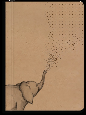 Papírenské zboží - Notes tečkovaný - A6 - kraft - Slon