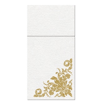 Papírenské zboží - Ubrousky na příbory PAW AIRLAID 40x40 cm Golden ornament [25 ks]