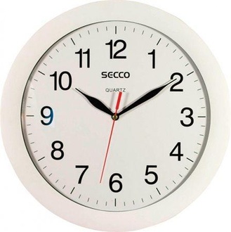 Papírenské zboží - Nástěnné hodiny, bílé, 25 cm, SECCO