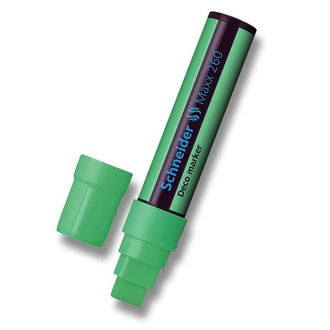 Papírenské zboží - Křídový popisovač "Maxx 260", světle zelená, 2-15mm, tekutý, SCHNEIDER