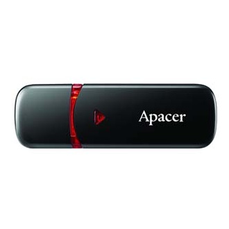 Papírenské zboží - Apacer USB flash disk, USB 2.0, 16GB, AH333, černý, AP16GAH333B-1, USB A, s krytkou