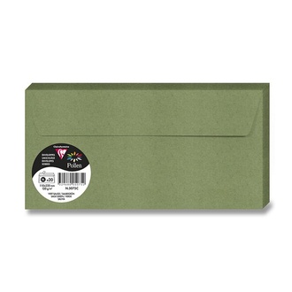 Papírenské zboží - Barevná obálka Clairefontaine DL, samolepicí, 20 ks tm. zelená, 