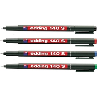 Papírenské zboží - Permanentní popisovač "140 S", 4 barvy, OHP, 0,3mm, EDDING