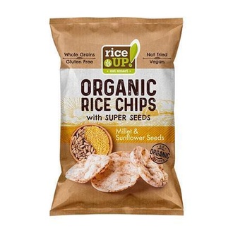 Papírenské zboží - Rýžové chipsy "Bio", jáhly a slunečnicová semínka, 25 g, RICE UP