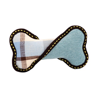 Papírenské zboží - Kost, 21 cm, robustní aport pro psy, HIPHOP DOG, modrá/žlutá