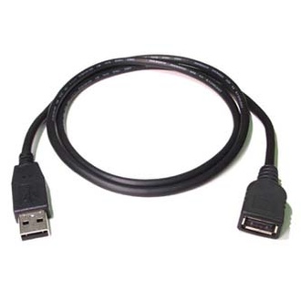 Papírenské zboží - Kabel USB (2.0), USB A M- USB A F, 0.3m, černý/bílý