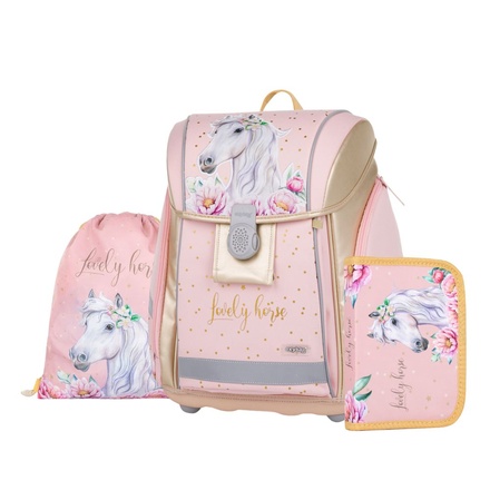 Papírenské zboží - Školní set 3ks PREMIUM LIGHT kůň romantic