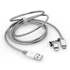 Papírenské zboží - USB Kabel (2.0), USB A M - microUSB M + Apple Lightning M, 1m, 2 in 1 silbern, Verbatim, Box, 48869, austauschbare Stecker Lightni