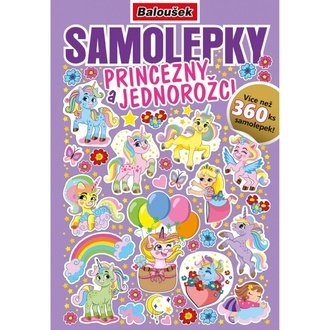 Papírenské zboží - Samolepkový sešit - Princezny a jednorožci