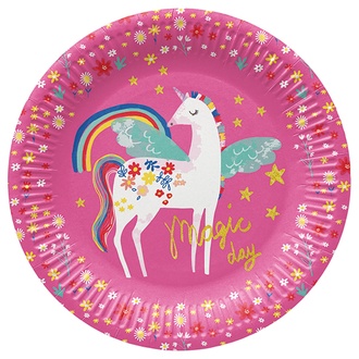 Papírenské zboží - Papírový talíř PAW Eco 23 cm Fairy Unicorn [8 ks]