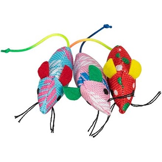 Papírenské zboží - Myška tkaná s catnipem, 7 cm, různé barvy 