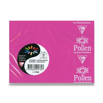 Papírenské zboží - Barevná obálka Clairefontaine růžová, 75 x 100 mm [20 ks]