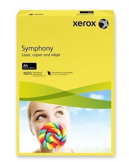 Papírenské zboží - Xerografický papír "Symphony", tmavě žlutá, A4, 160g, XEROX