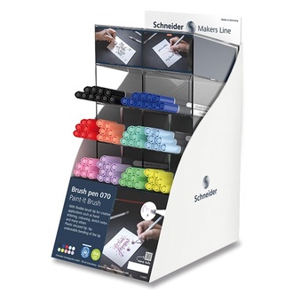 Papírenské zboží - Popisovač Schneider Paint-it 070 Brush stojánek, 80 ks