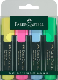 Papírenské zboží - Zvýrazňovač Faber-Castell 154804 Textliner 1548 sada 4 barev