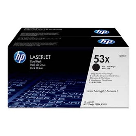 Papírenské zboží - HP originální toner Q7553XD, black, 7000str., HP 53X, HP LaserJet P2015, dual pack, 2ks,