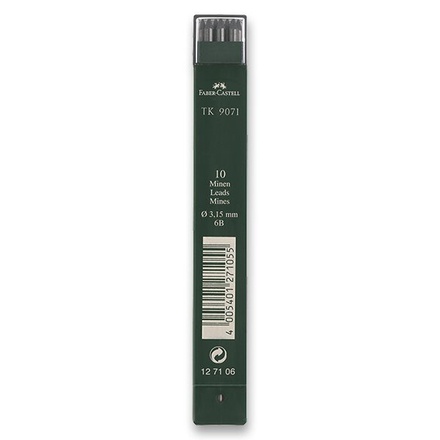 Papírenské zboží - Grafitové tuhy Faber-Castell TK 9071 3,15 mm, tvrdost 6B