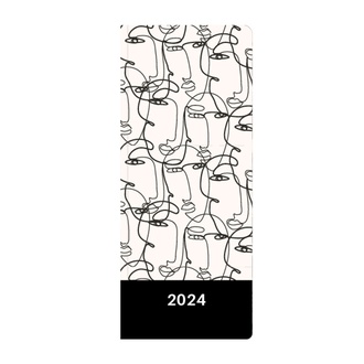 Papírenské zboží - Diář PVC měsíční 2024 Faces