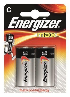 Papírenské zboží - Baterie, C (malý monočlánek), 2 ks,   ENERGIZER "Max"