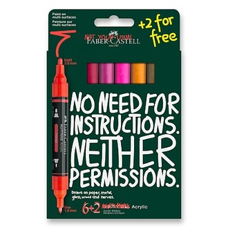 Papírenské zboží - Akrylový popisovač Faber-Castell Multimark Flame [6+2 ks]