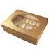 Papírenské zboží - ECO-Papierbox für Muffins 330x250x100 mm braun mit Fenster [25 Stück]