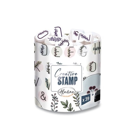 Papírenské zboží - Razítka Creative Stamp Květinová abeceda a věnečky, 39 ks