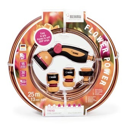 Papírenské zboží - Rehau zahradní hadice COOL TOUCH &quot;Flower Power&quot;, 25m, 13mm, 30bar, červená, 1.9