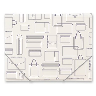 Papírenské zboží - Tříchlopňové desky s gumou Foldermate Vintage A4 - šedá