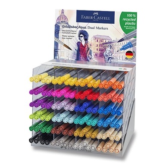 Papírenské zboží - Popisovač Faber-Castell Goldfaber Aqua Dual Marker stojánek, 120 ks