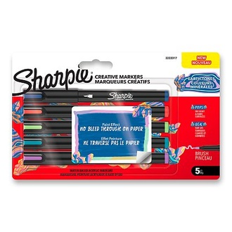 Papírenské zboží - Akrylový popisovač Sharpie Acrylic Marker Brush Earth Tones - 5 ks