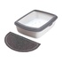 Papírenské zboží - Halbrunde PVC-Matte grau für WC 59 x 35 cm