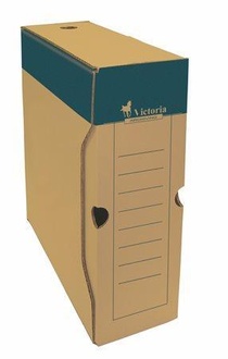 Papírenské zboží - Archivační krabice, přírodní, karton, A4, 100 mm, VICTORIA