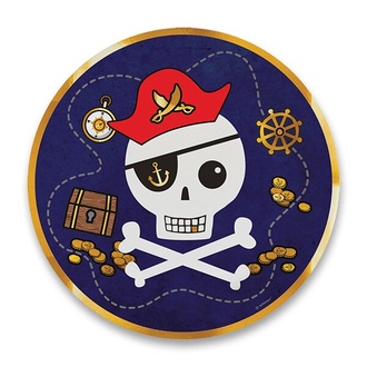 Papírenské zboží - Papírové talířky Pirates Map průměr 22,8 cm, [8 ks]